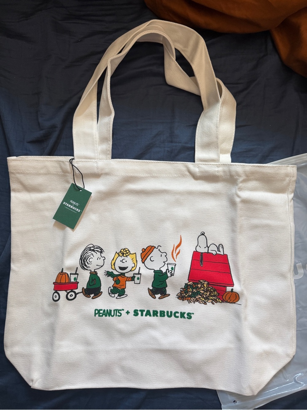 Starbucks x Peanuts Cream Canvas Tote Bag